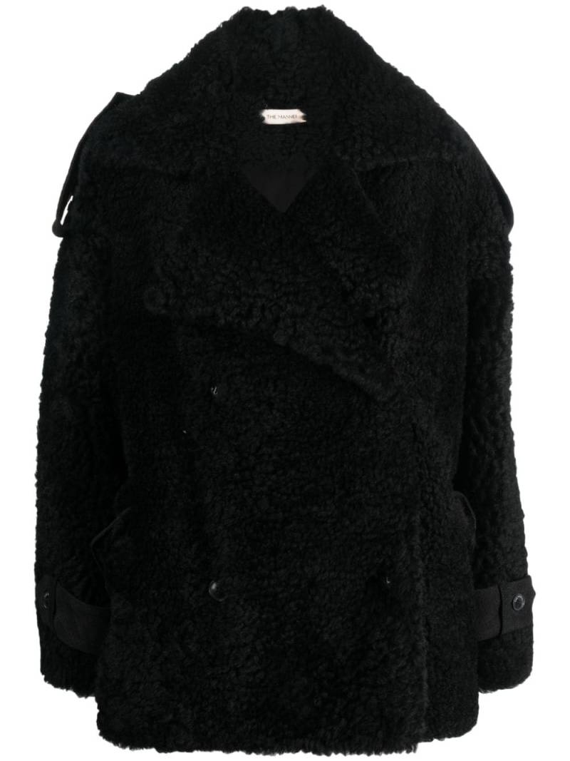 The Mannei Jordan double-breasted shearling coat - Black von The Mannei