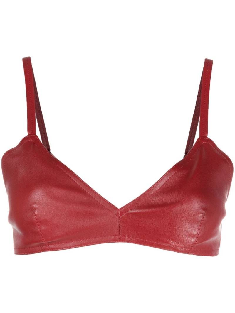 The Mannei Sierra leather cropped tank top - Red von The Mannei