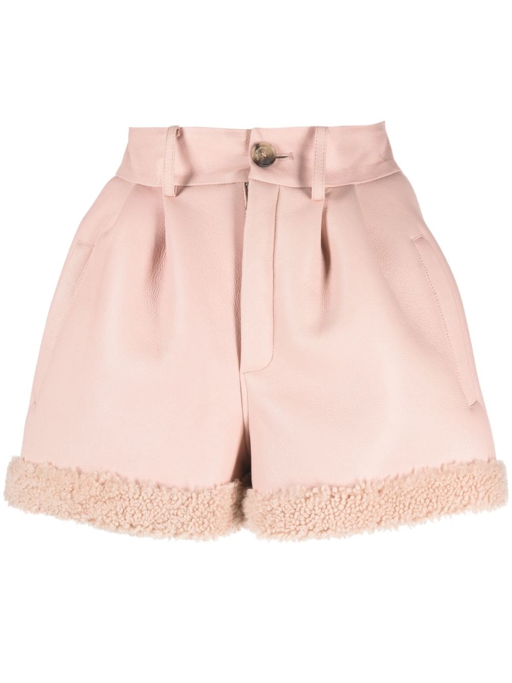 The Mannei Sovata high-waisted leather shorts - Pink von The Mannei