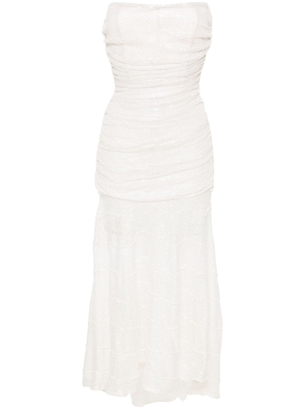 The Mannei Tromso sequined ruched midi dress - Neutrals von The Mannei