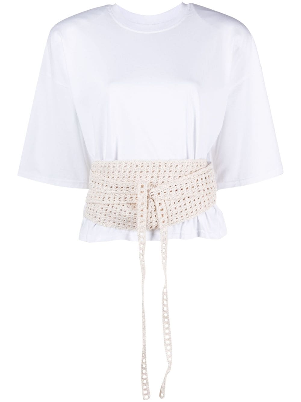 The Mannei Turso crochet-wrapping T-shirt - White von The Mannei