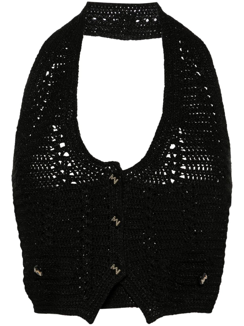 The Mannei Tya chunky-knit crop top - Black von The Mannei