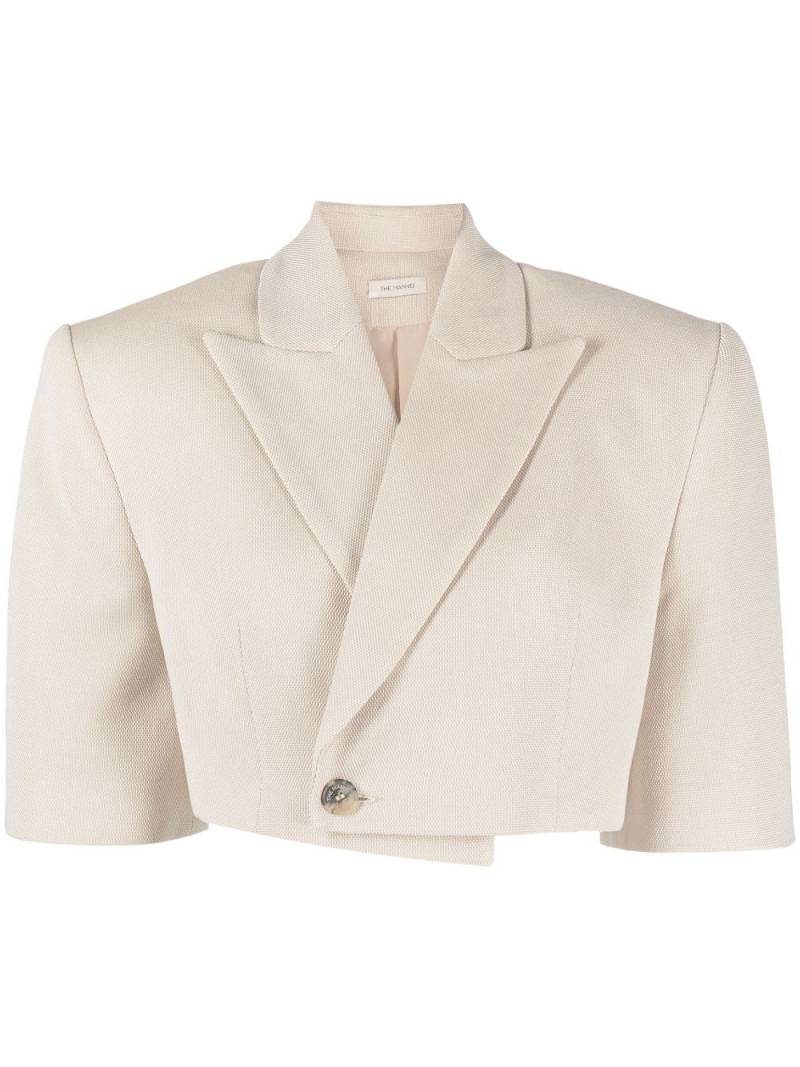 The Mannei Wjosa short-sleeve cropped blazer - Neutrals von The Mannei