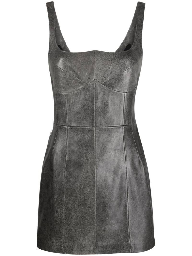 The Mannei leather mini dress - Grey von The Mannei
