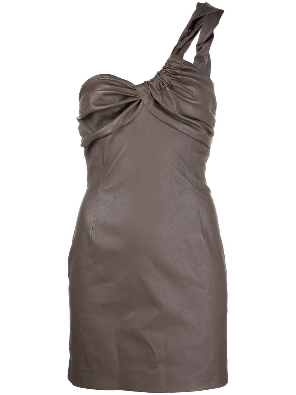 The Mannei one-shoulder leather dress - Brown von The Mannei