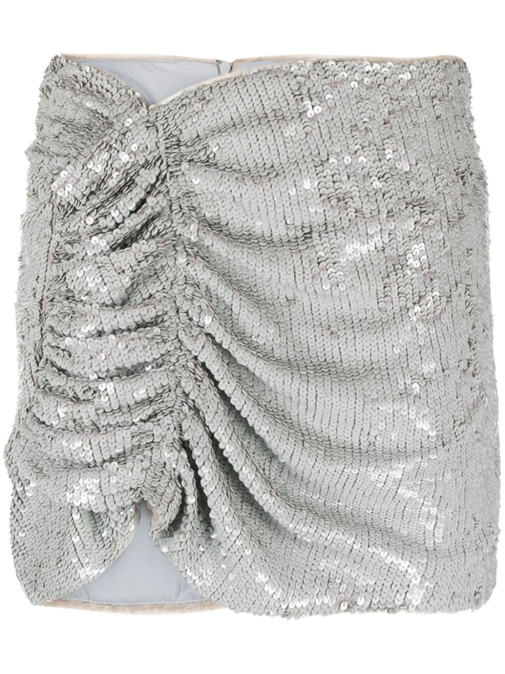 The Mannei ruched-detail sequined miniskirt - Grey von The Mannei