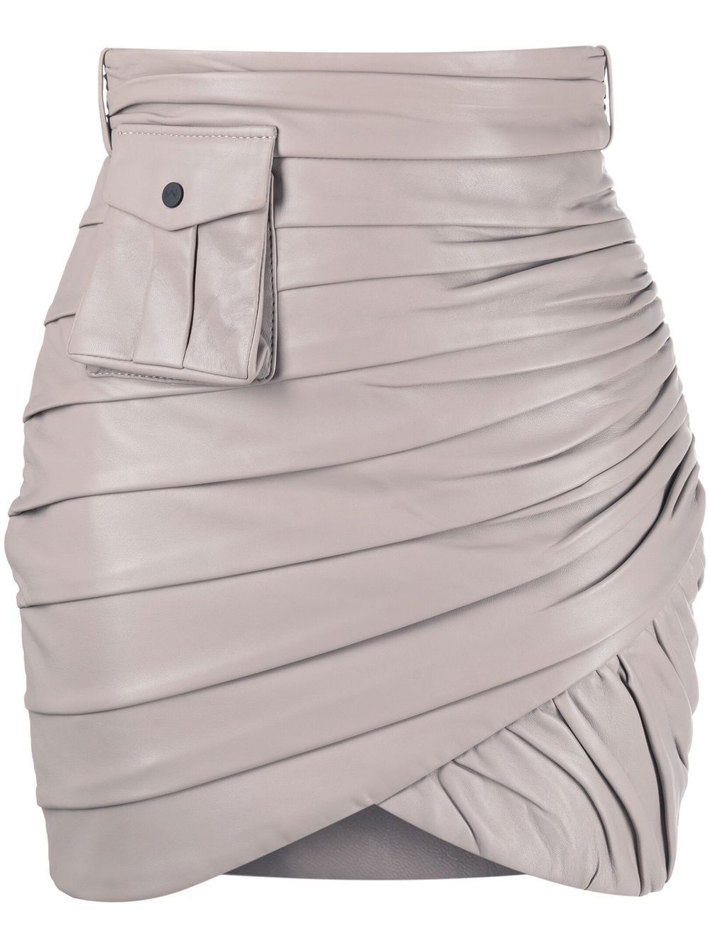 The Mannei ruched-wrap leather mini skirt - Grey von The Mannei