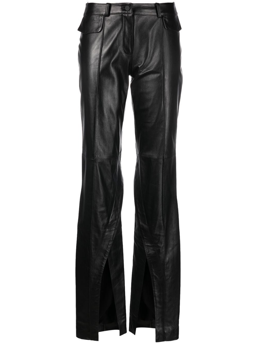 The Mannei slit-ankle leather trousers - Black von The Mannei