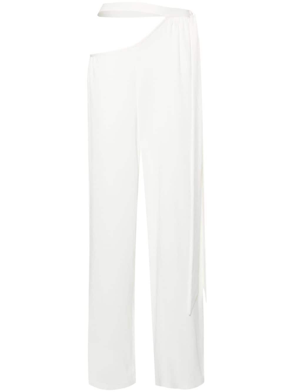 The Mannei tie-fastening palazzo trousers - White von The Mannei
