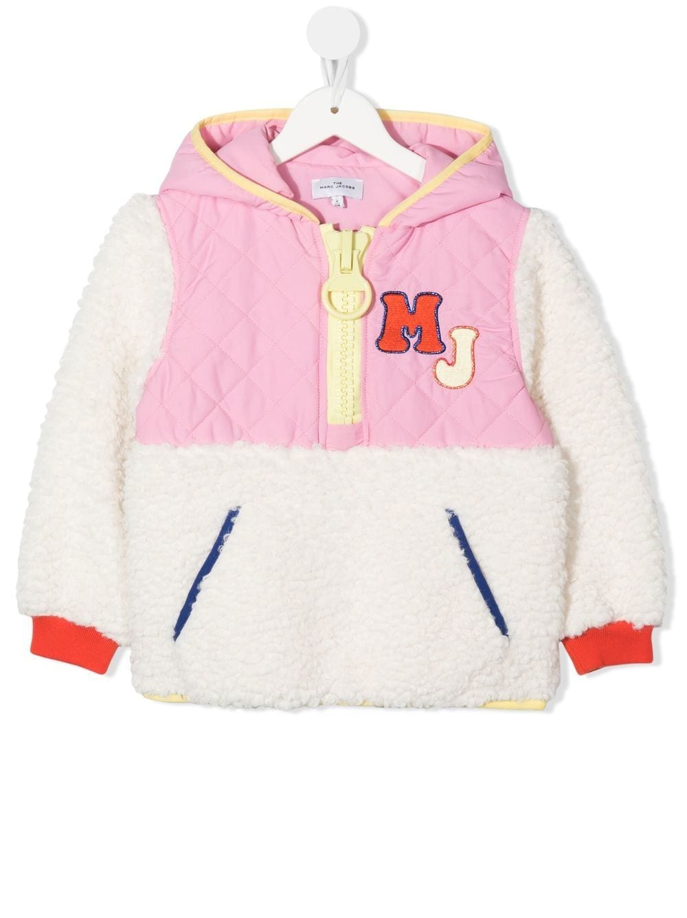 Marc Jacobs Kids logo-patch panelled hoodie - Neutrals von Marc Jacobs Kids