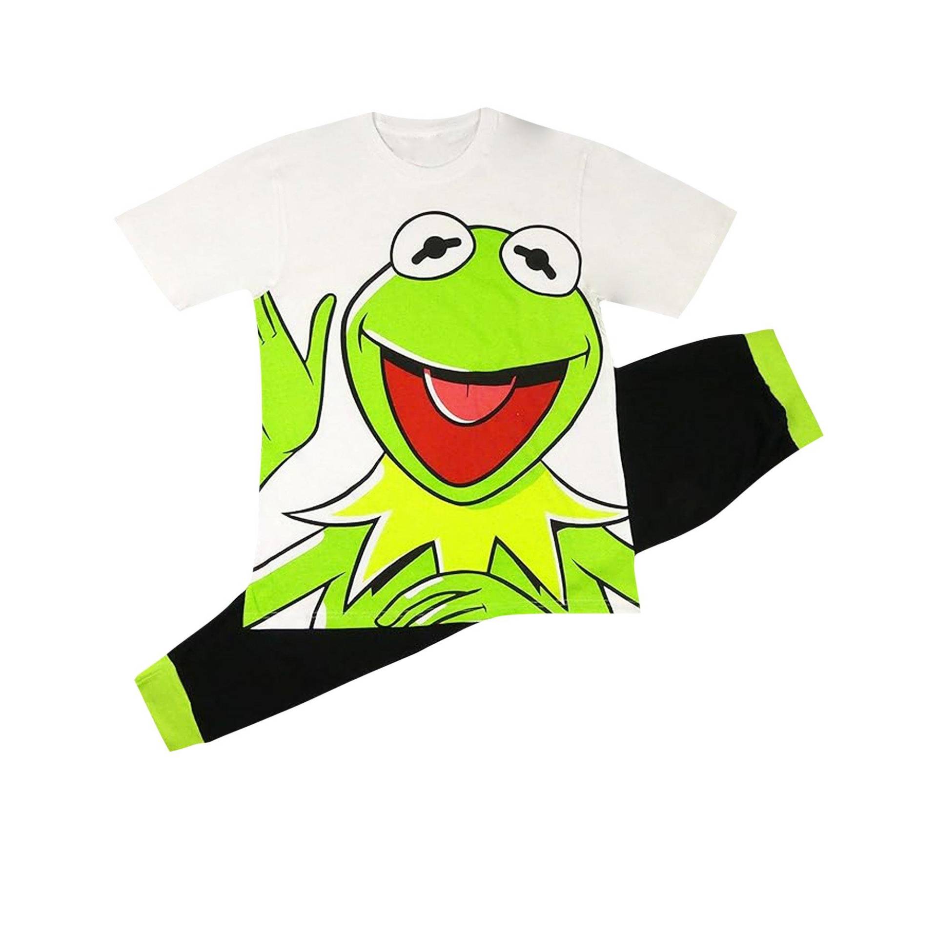 Pyjama Set Männer Kermit Der Frosch Lang Unisex Weiss L von The Muppets