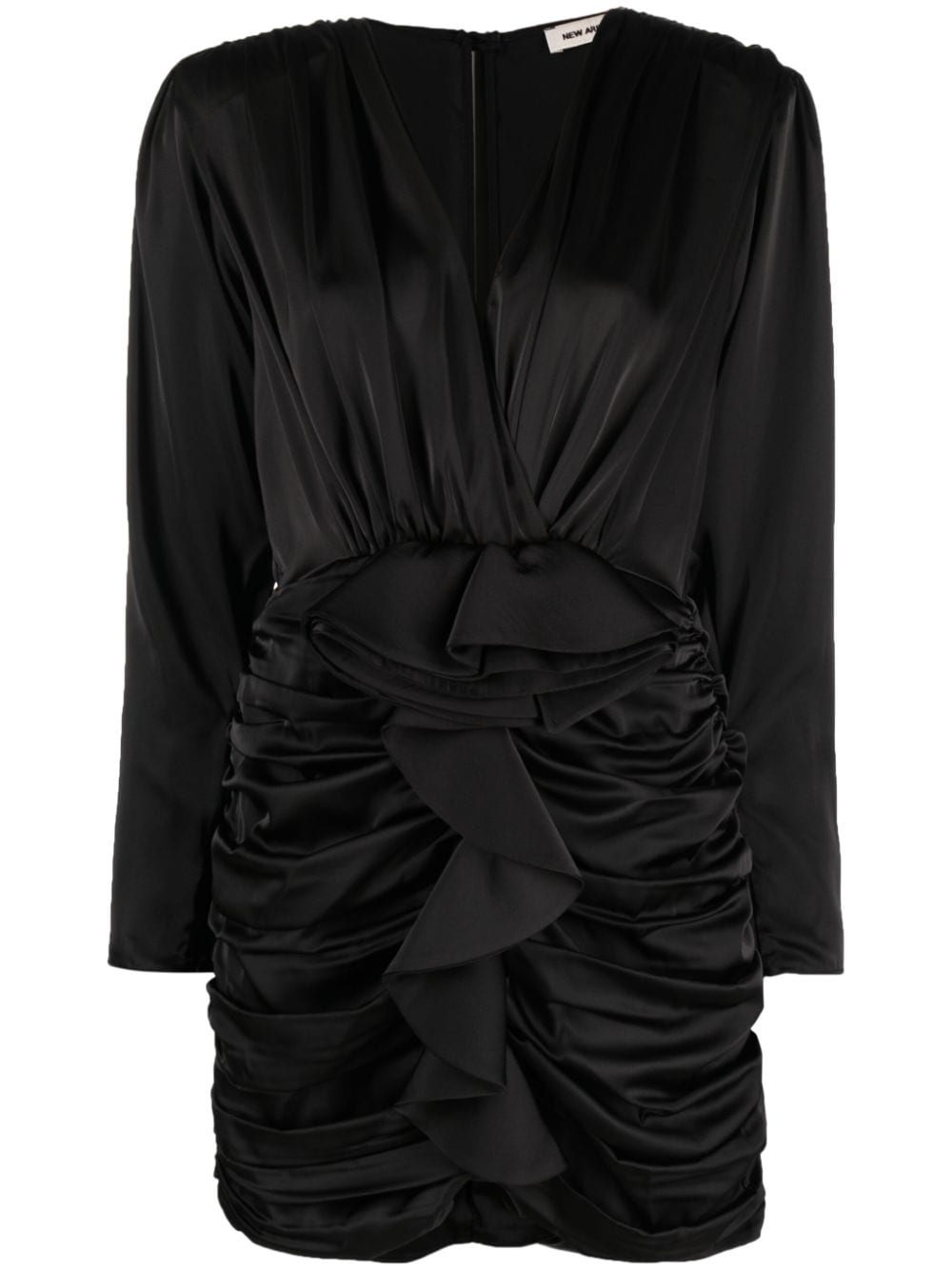 The New Arrivals Ilkyaz Ozel ruffle-detailing V-neck dress - Black von The New Arrivals Ilkyaz Ozel