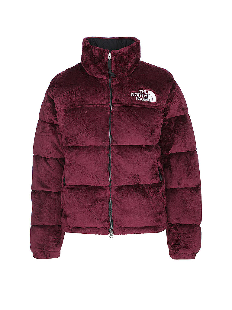 THE NORTH FACE Daunensteppjacke in Felloptik NUPTSE dunkelrot | S von The North Face