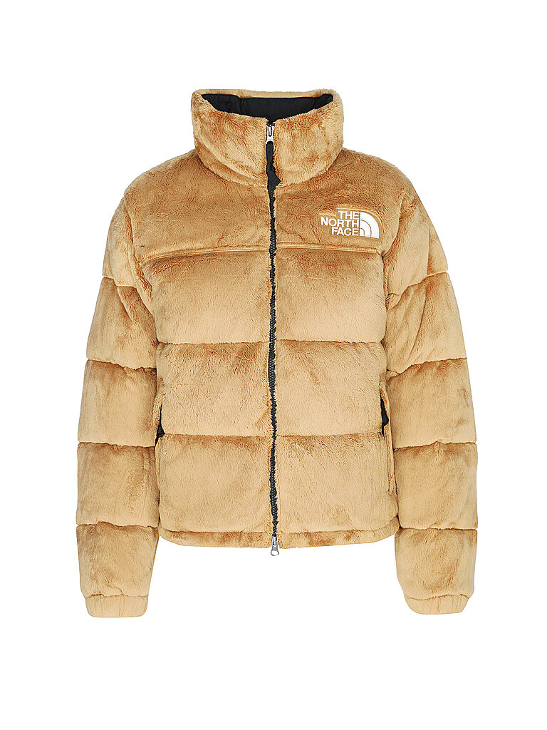 THE NORTH FACE Daunensteppjacke in Felloptik NUPTSE camel | XS von The North Face