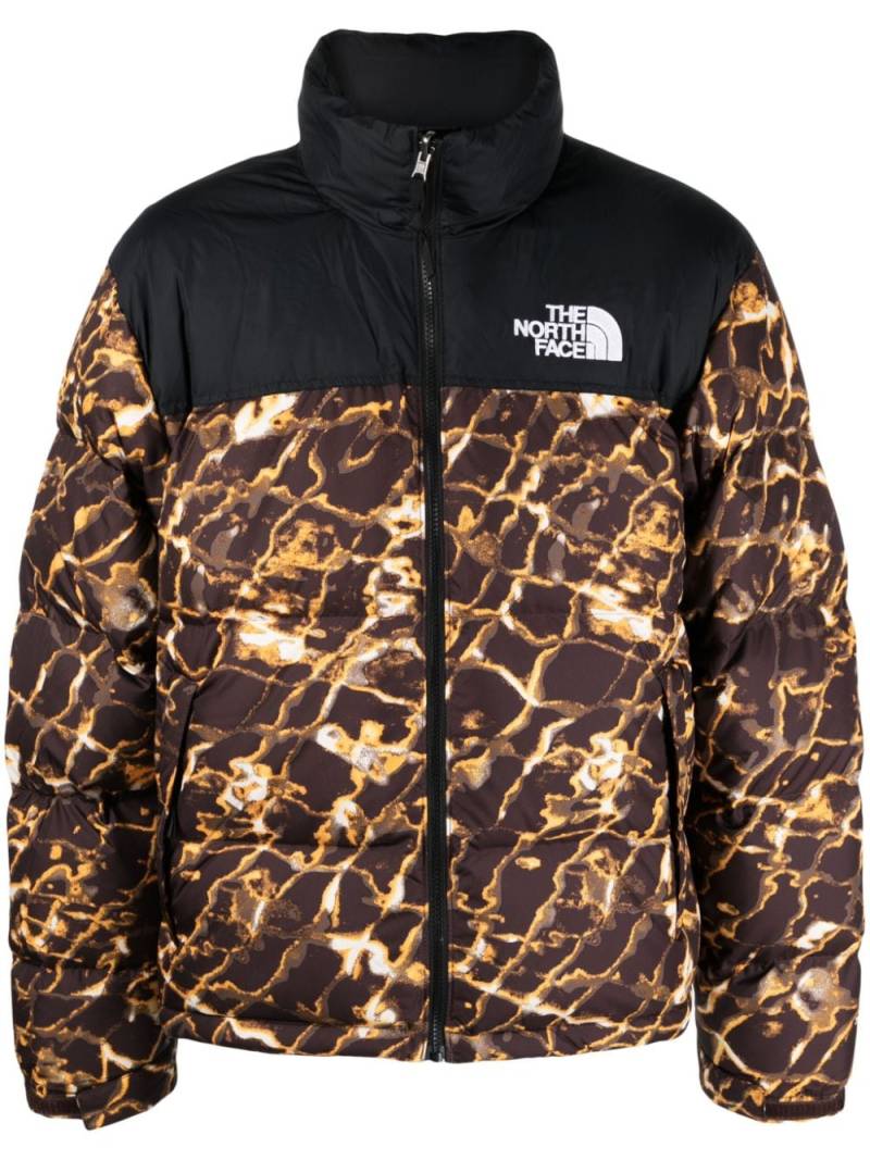The North Face abstract-pattern print padded-design jacket - Black von The North Face