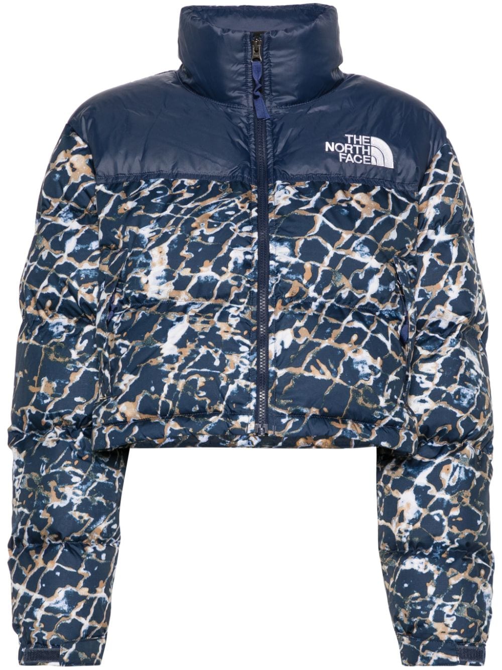 The North Face abstract-print quilted jacket - Blue von The North Face