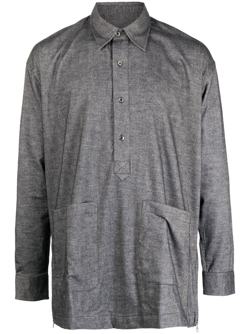 The Power For The People button placket long-sleeve shirt - Black von The Power For The People