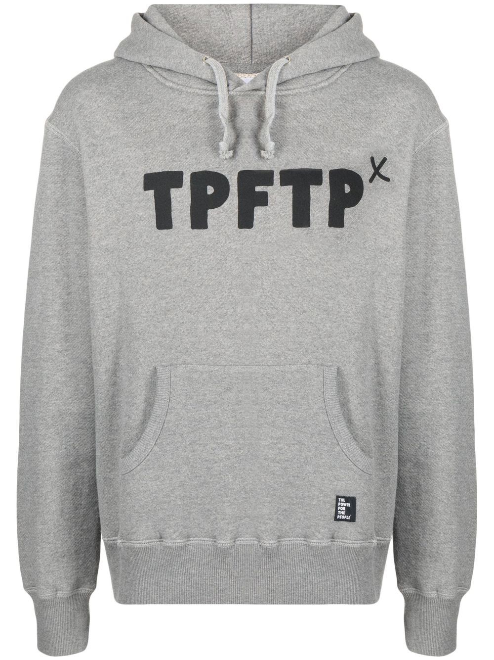 The Power For The People logo print drawstring hoodie - Grey von The Power For The People