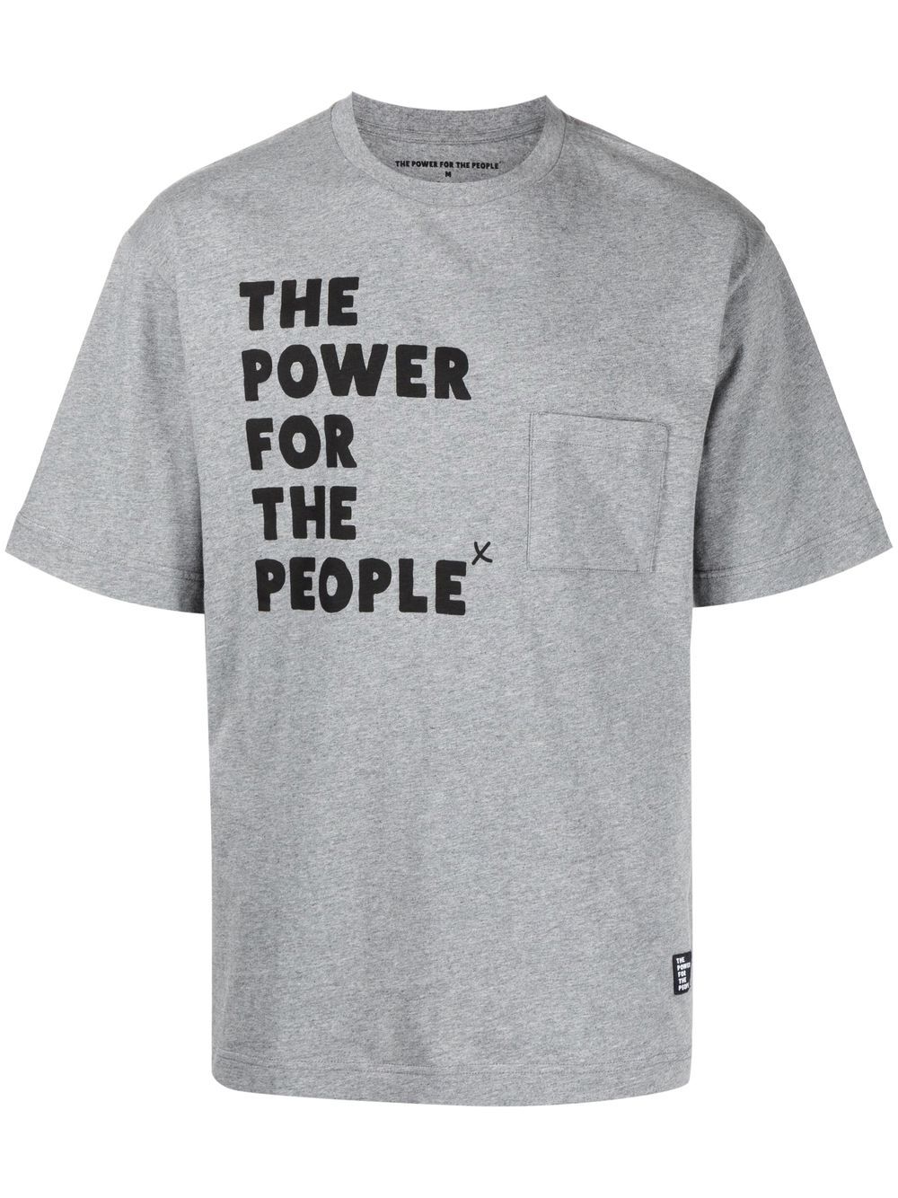 The Power For The People logo print short-sleeve T-shirt - Grey