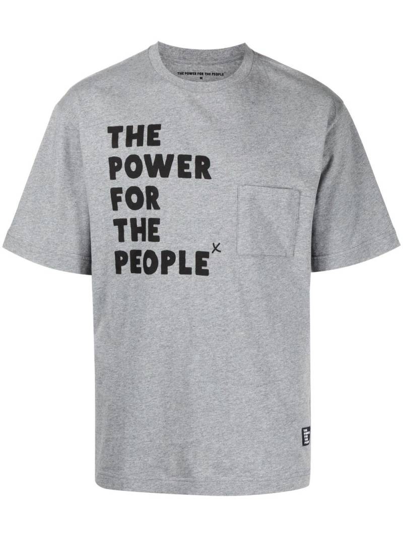 The Power For The People logo print short-sleeve T-shirt - Grey von The Power For The People