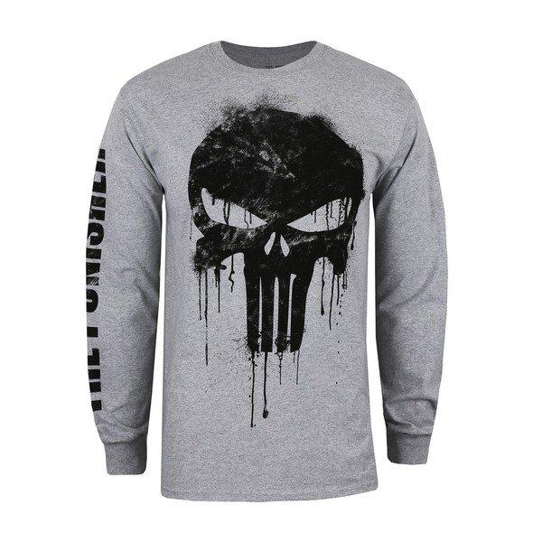 Tshirt Langärmlig Herren Grau M von The Punisher