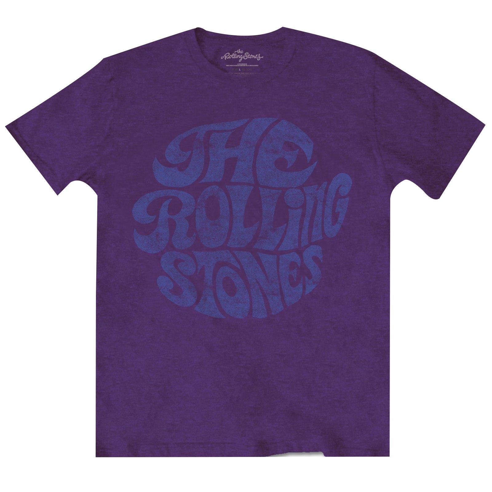 70s Tshirt Logo Damen Lila L von The Rolling Stones