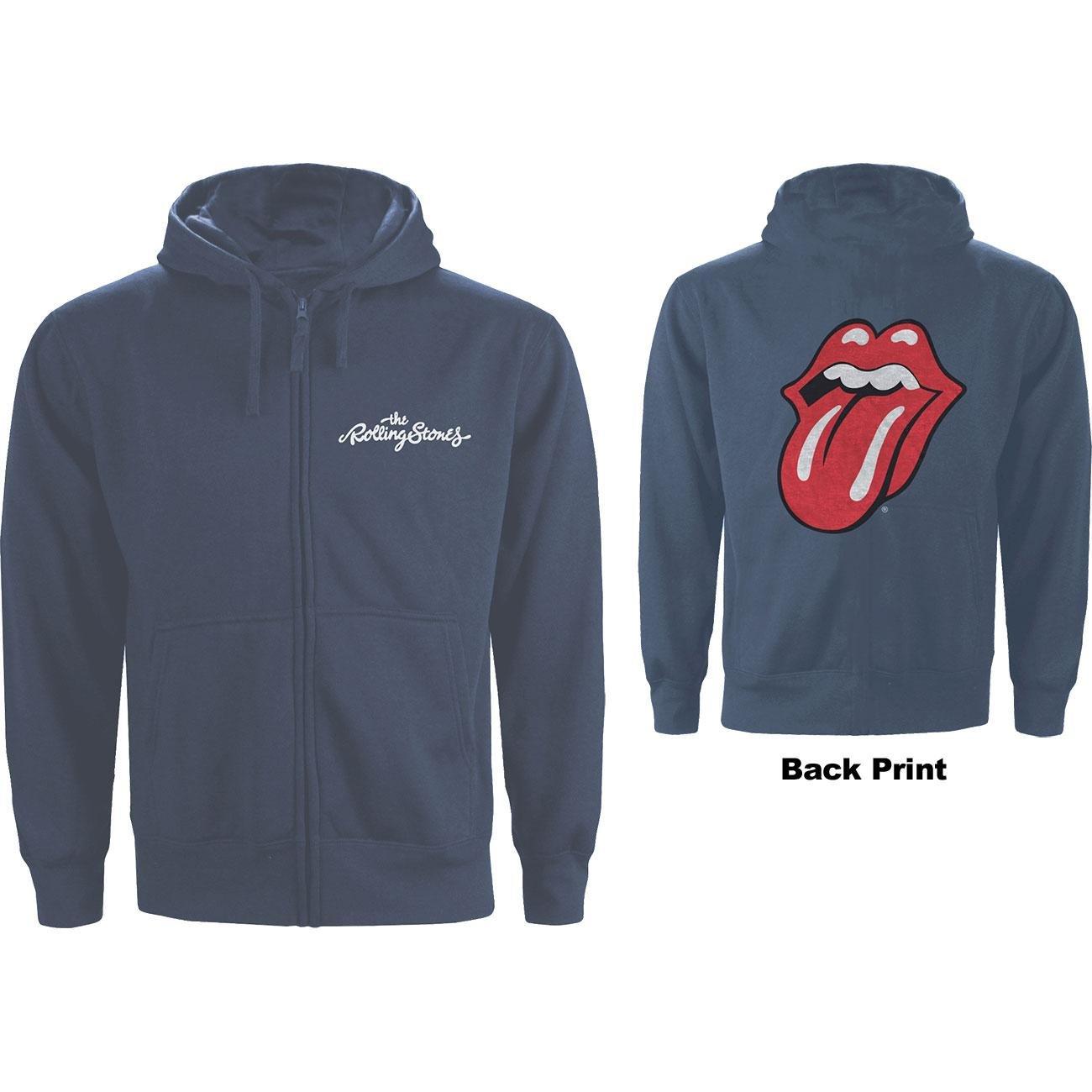 Classic Hoodie Mit Durchgehendem Reißverschluss Damen Blau L von The Rolling Stones