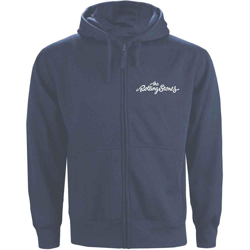 Classic Hoodie Mit Durchgehendem Reißverschluss Damen Blau M von The Rolling Stones