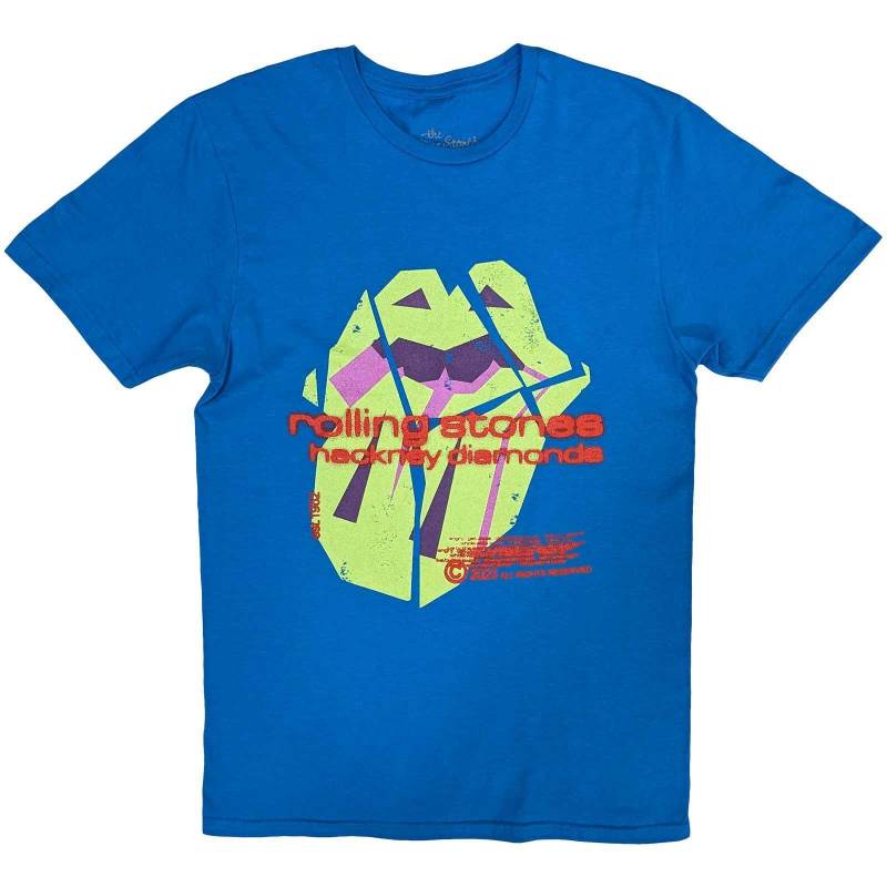 Hackney Diamonds Tshirt Logo Damen Blau S von The Rolling Stones