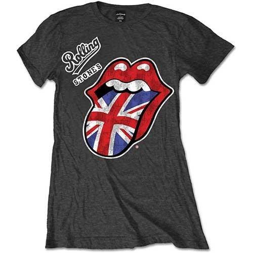 Tshirt Logo Damen Grau S von The Rolling Stones