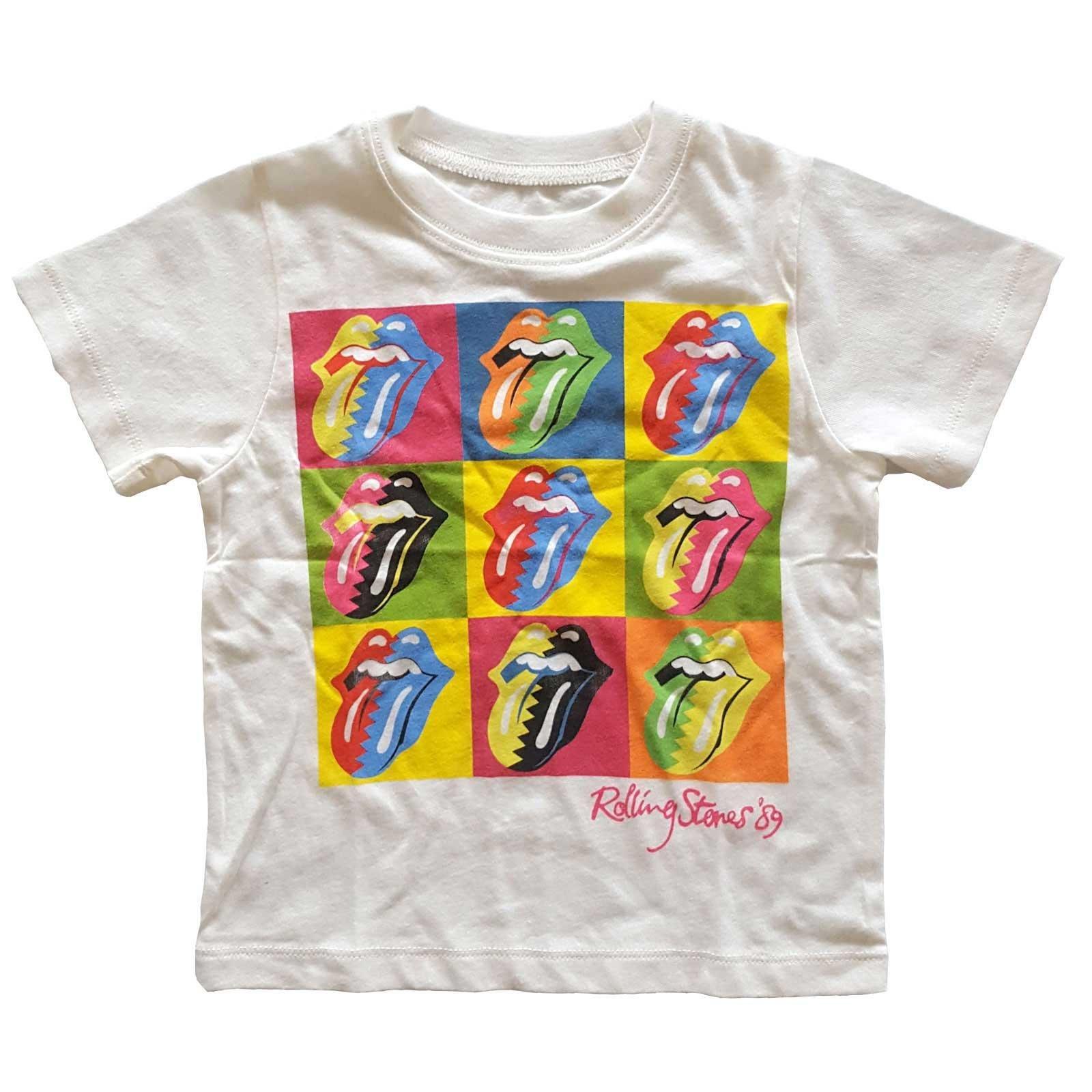 Tshirt Logo Jungen Weiss 104 von The Rolling Stones