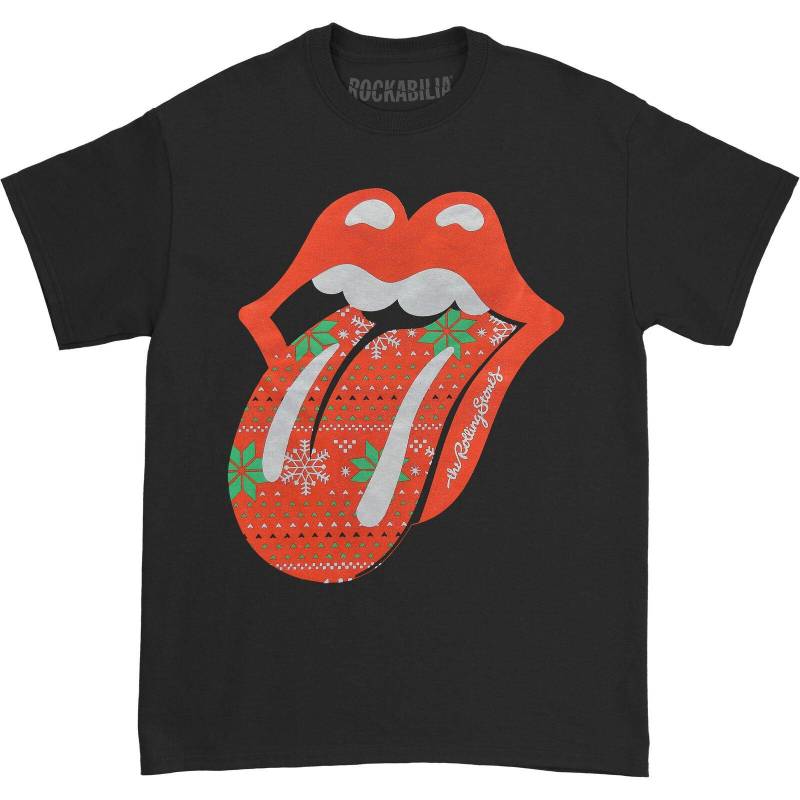 Tshirt Weihnachtliches Design Damen Schwarz S von The Rolling Stones