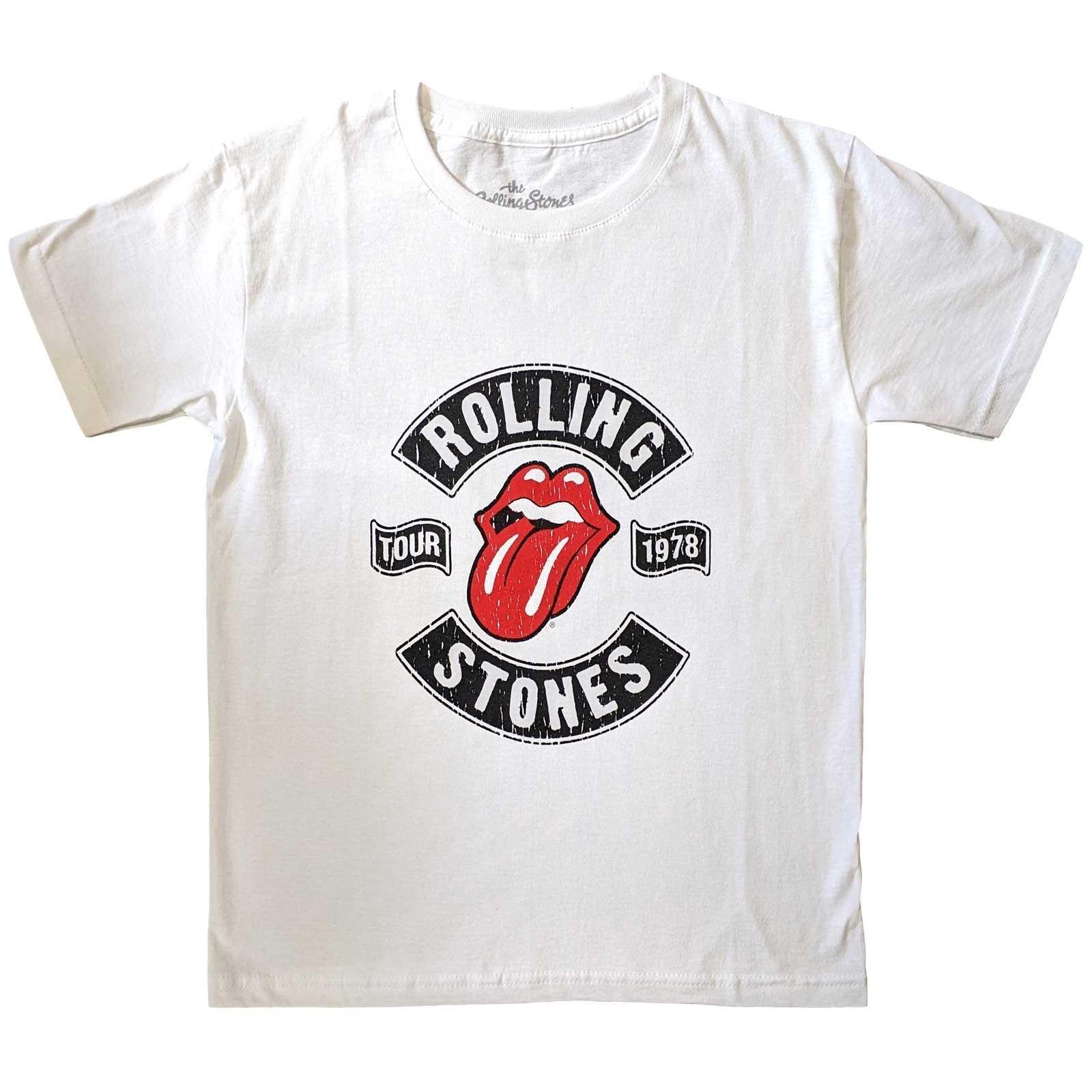 Us Tour 1978 Tshirt Jungen Weiss 128 von The Rolling Stones