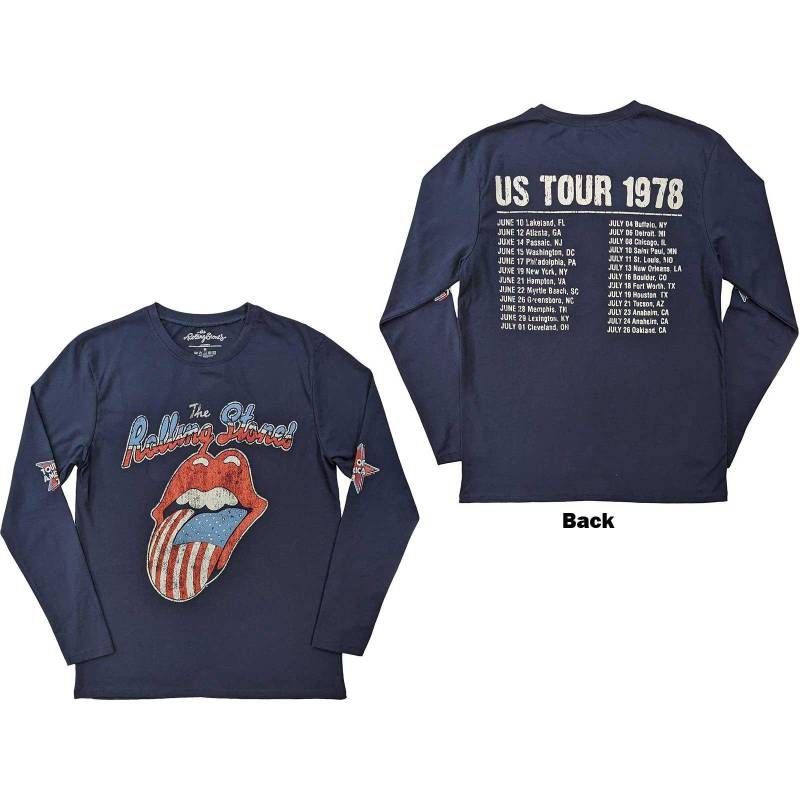 Us Tour '78 Tshirt Langärmlig Damen Marine L von The Rolling Stones