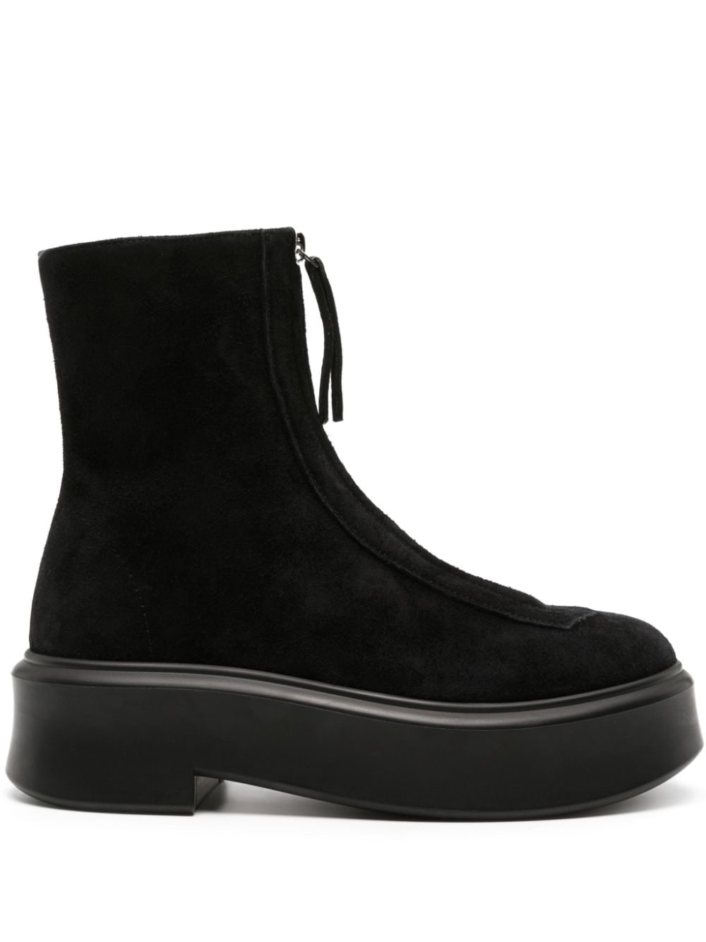 The Row flatform suede ankle boots - Black von The Row