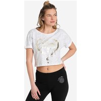 THE SPIRIT OF OM Damen Yogashirt Crop OM Time weiss | L THE SPIRIT OF OM Damen Yogashirt Crop OM Time weiss | L von The Spirit of OM