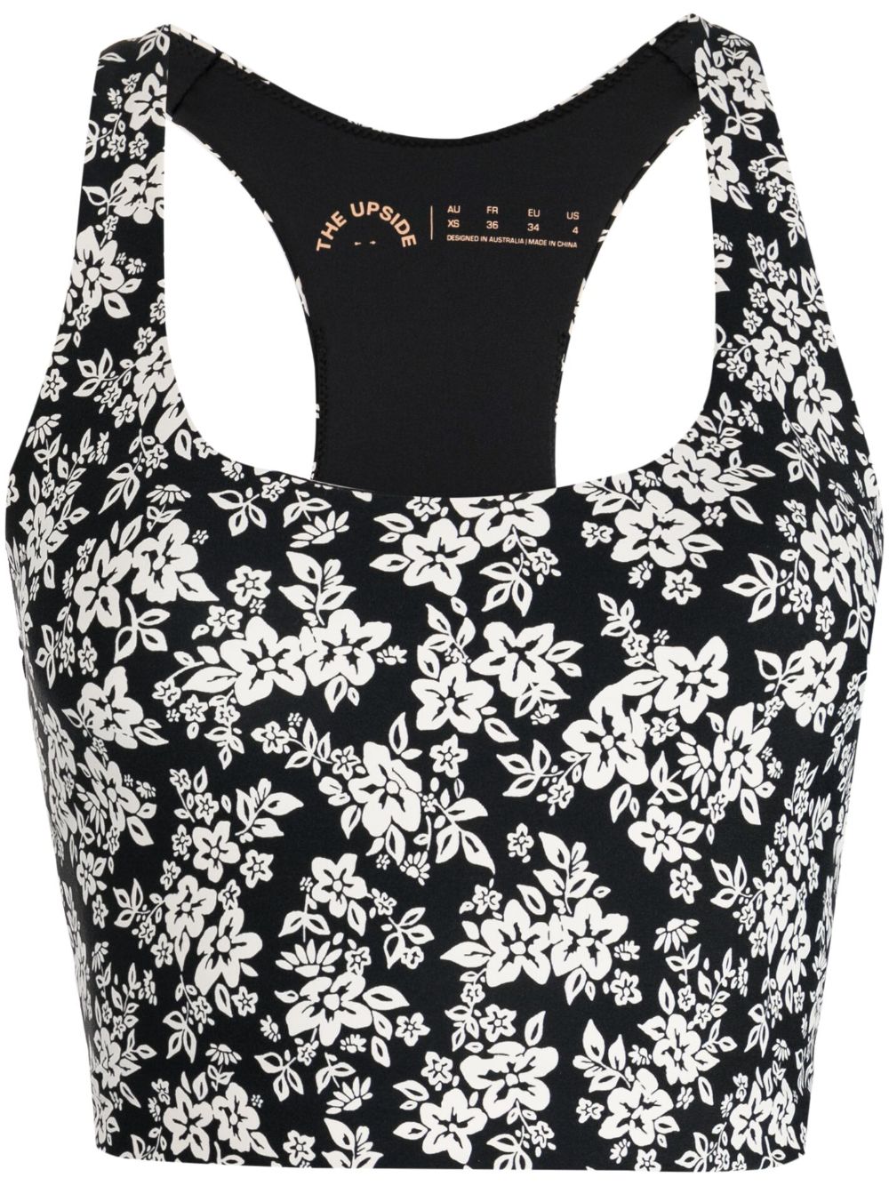 The Upside Bloom Margot floral-print crop top - Black von The Upside