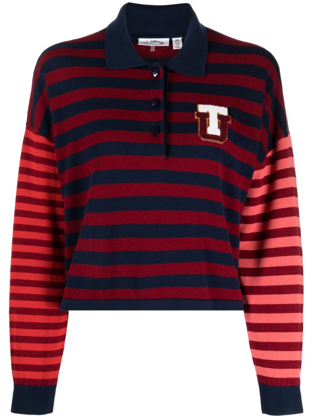 The Upside logo-appliqué striped polo top - Red von The Upside