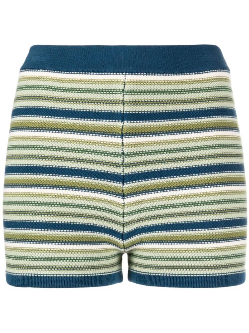 The Upside logo-embroidered stripped shorts - Blue von The Upside