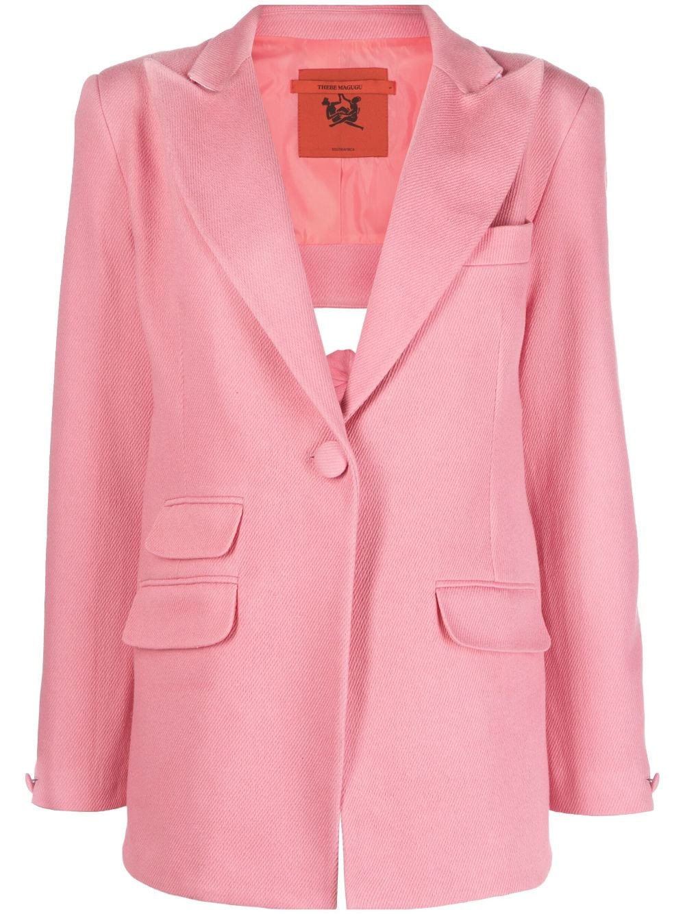 Thebe Magugu backless single-breasted blazer - Pink von Thebe Magugu