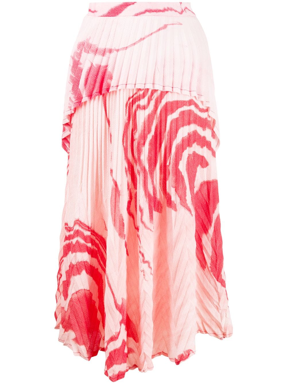 Thebe Magugu abstract-print pleated skirt - Pink von Thebe Magugu