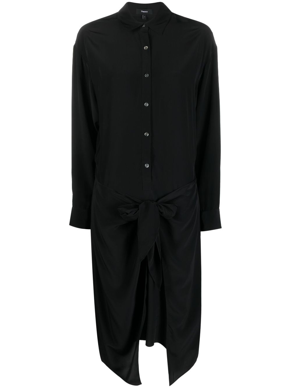 Theory Sarong draped shirtdress - Black von Theory