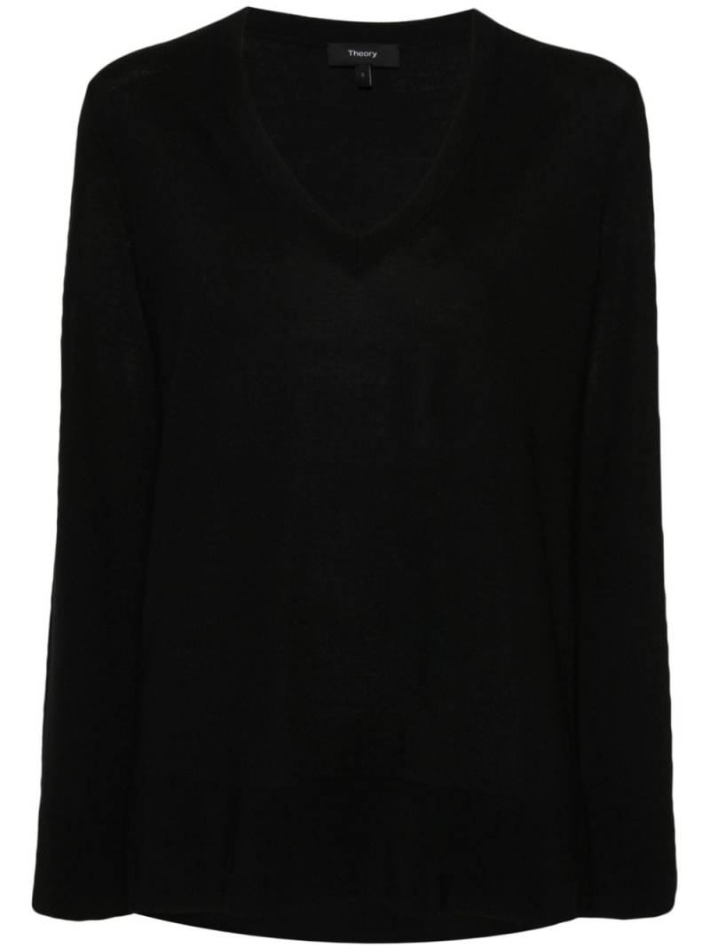 Theory V-neck fine-knit jumper - Black von Theory