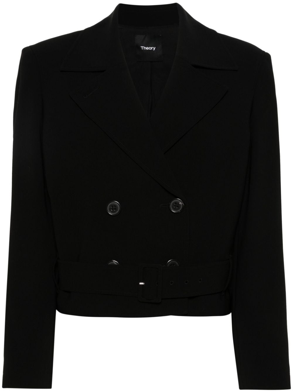 Theory double-breasted cropped jacket - Black von Theory