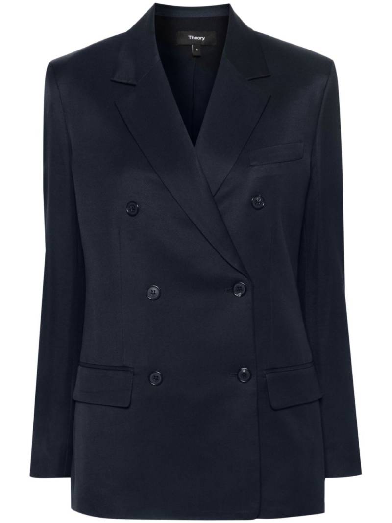 Theory double-breasted twill blazer - Blue von Theory