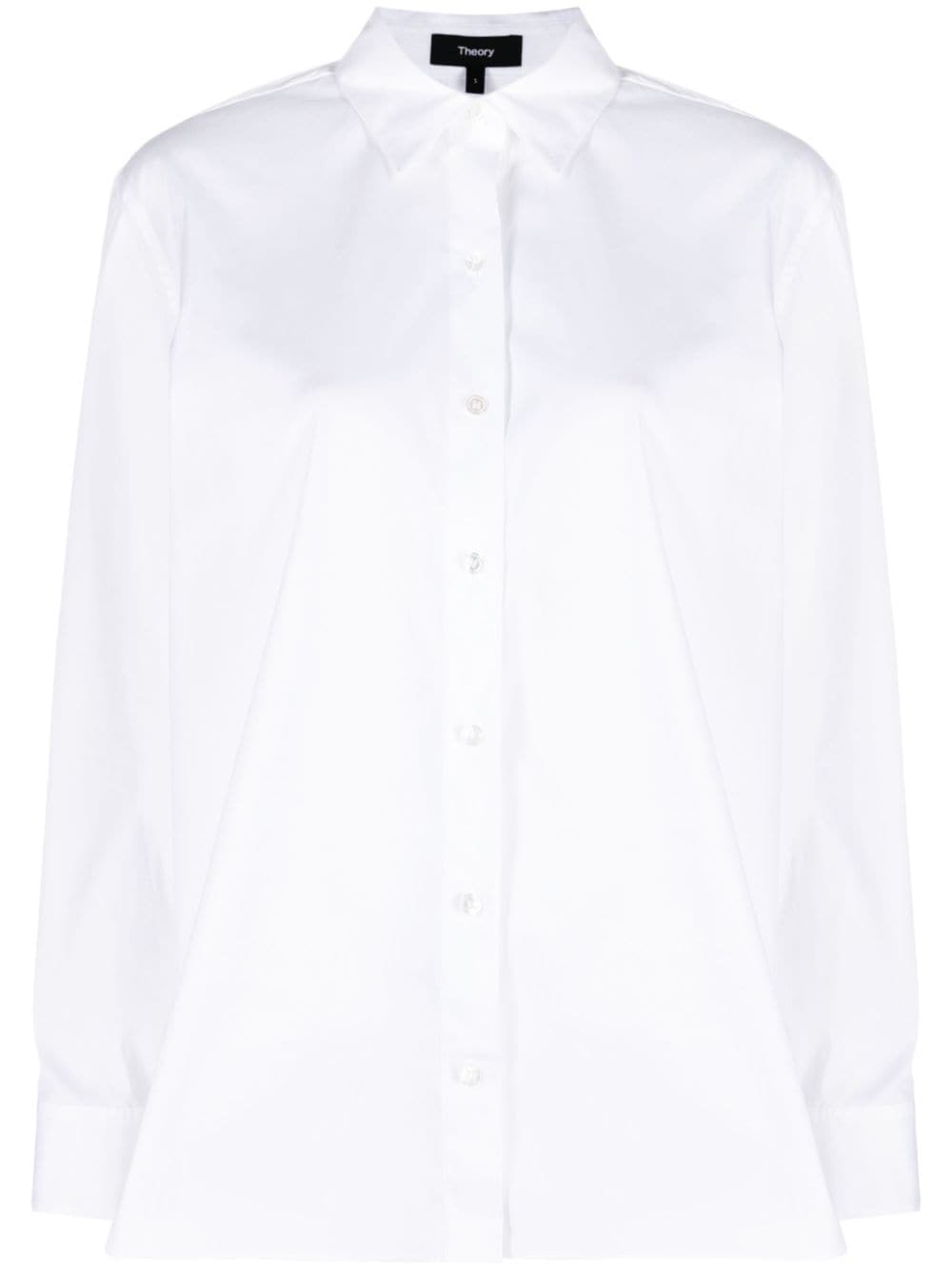 Theory long-sleeve cotton-blend shirt - White von Theory