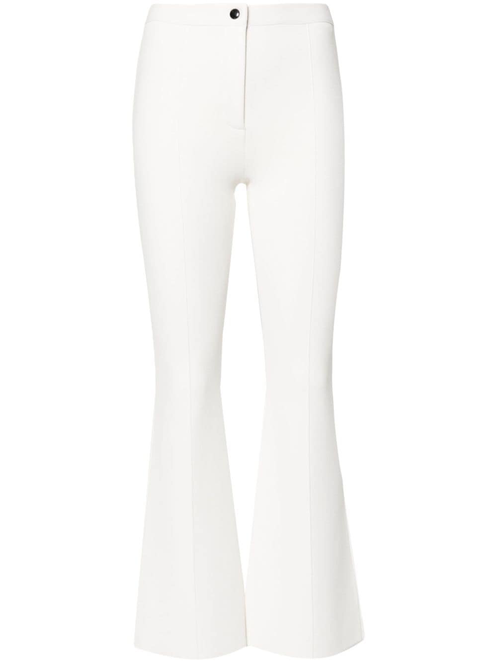 Theory pleat-detail flared trousers - White von Theory