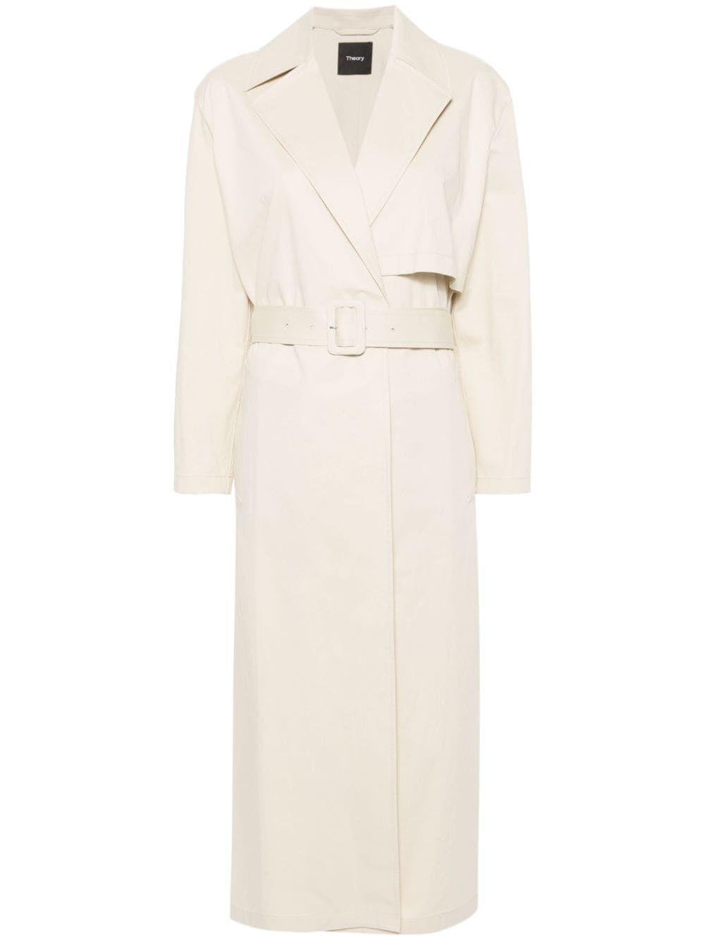Theory twill belted maxi trench coat - Neutrals von Theory