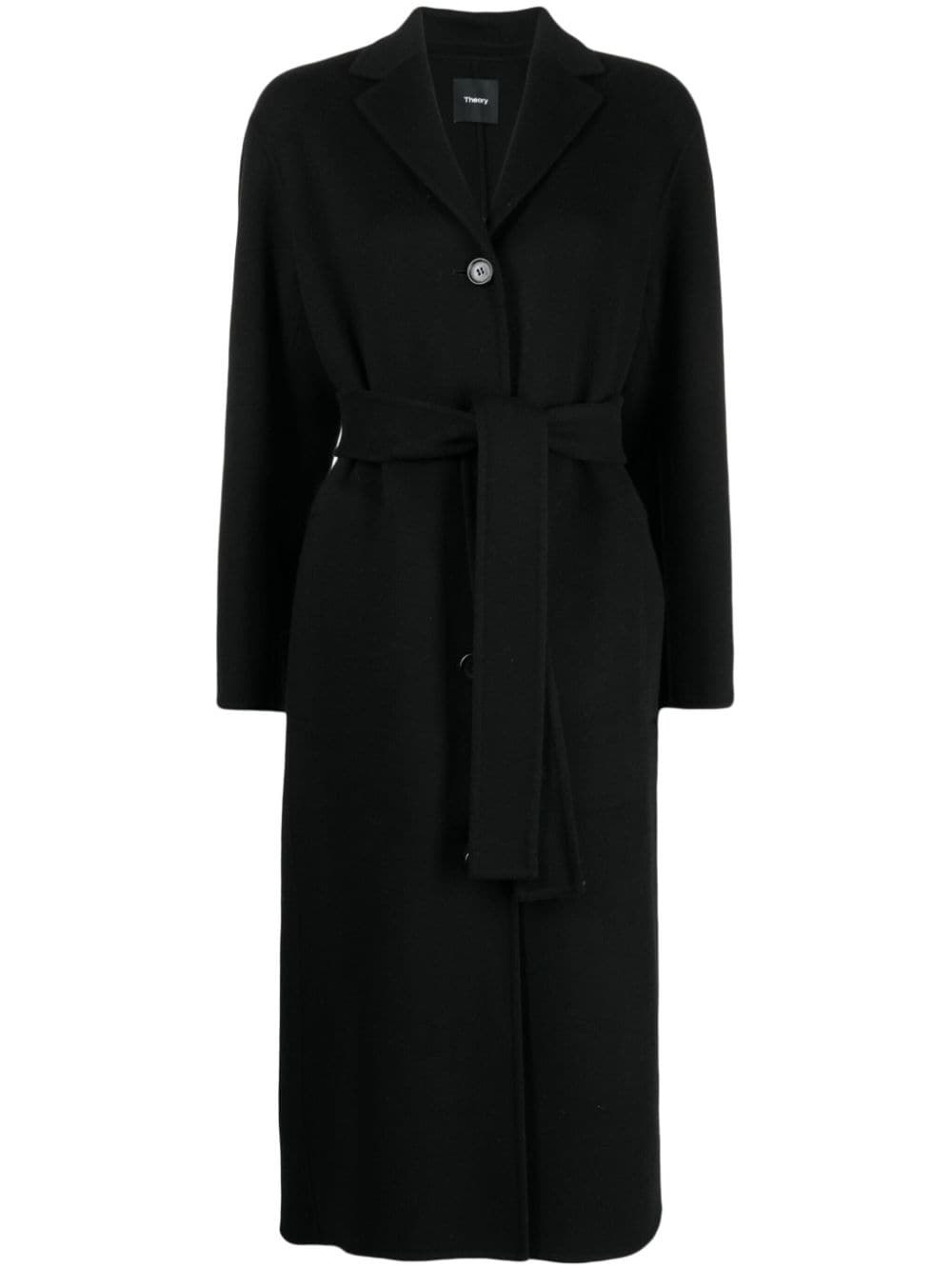 Theory wool-cashmere belted-waist coat - Black von Theory