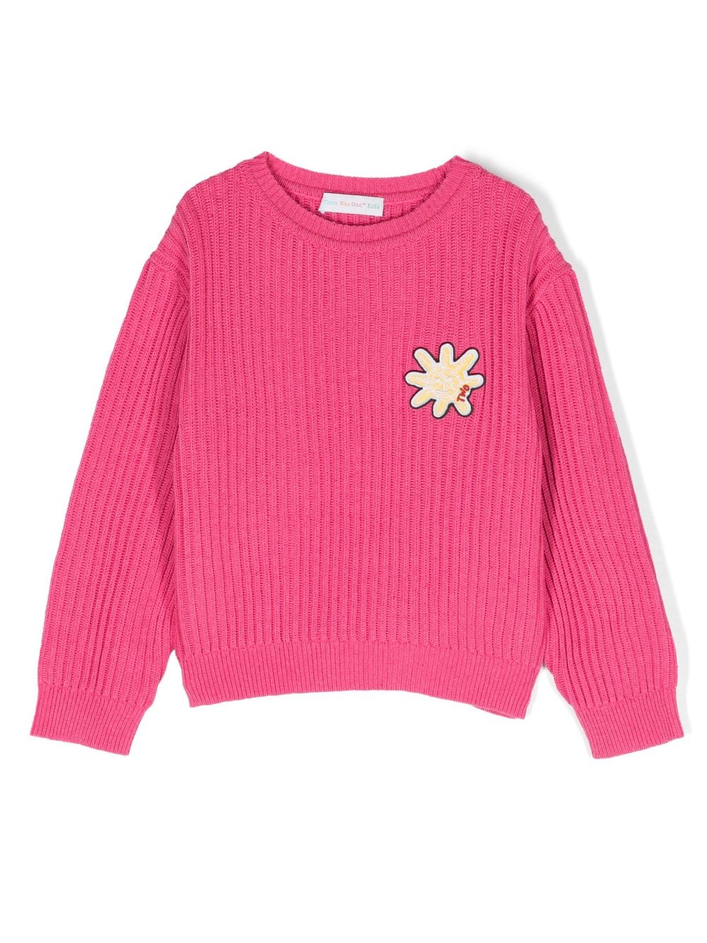 There Was One Kids Sun-patch ribbed crew-neck jumper - Pink von There Was One Kids